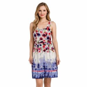 Alyn Paige Painted Floral Exposed Zipper Dress